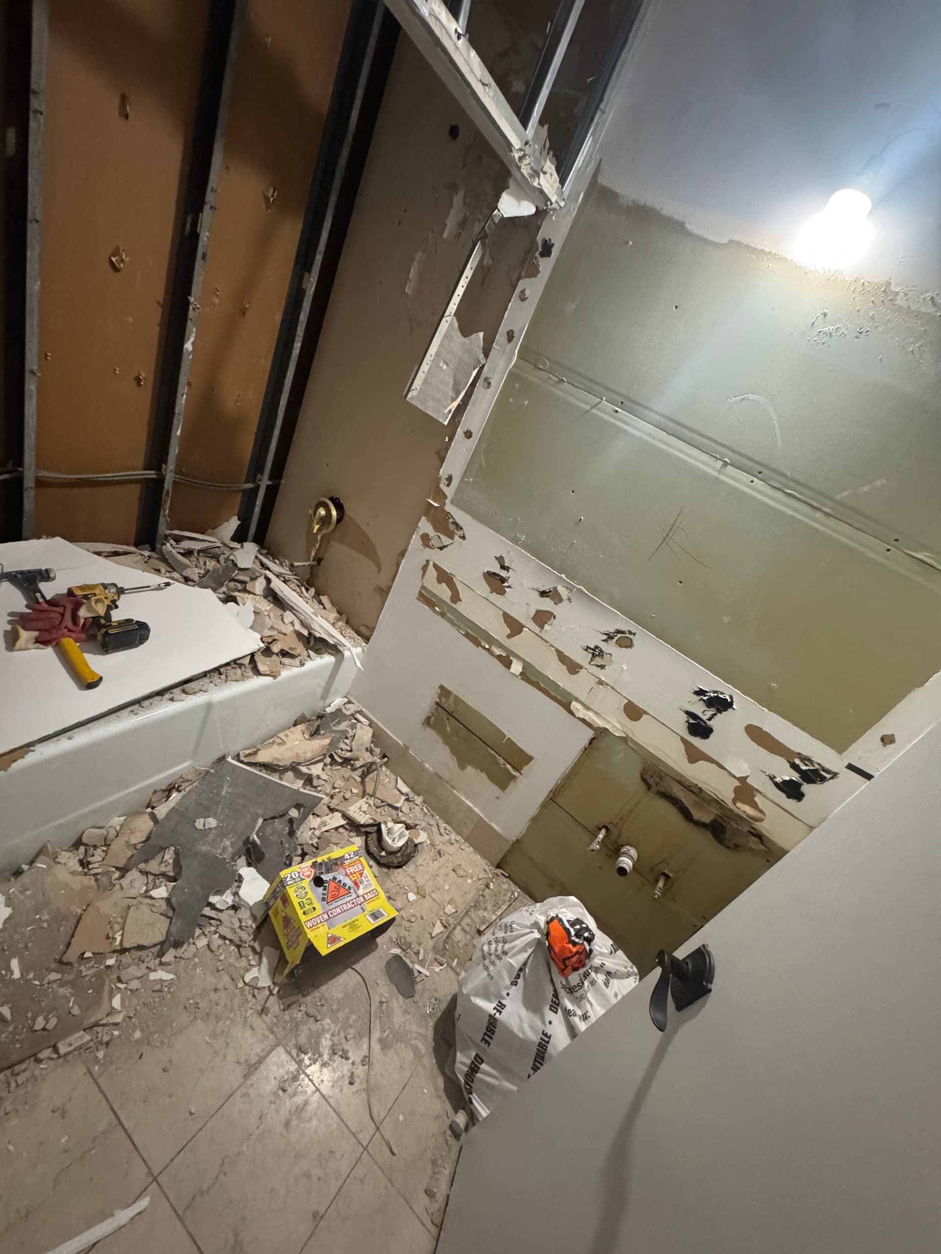 NYC Bathroom Gut Renovation - Old Tub Out, Stand-Up Shower In image